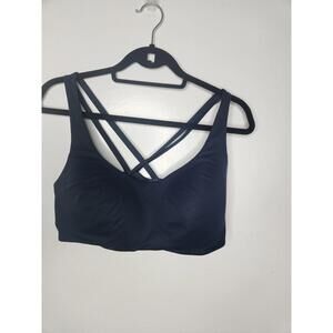 Old Navy Sports Bra Womens XL Blue Powersoft Go-Dry Strappy Back Medium Support